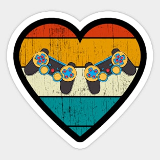 Heart Video Gamer Controller Mens Valentines Day Boys Gift Sticker
